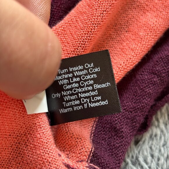 Lane Bryant Striped Cardigan Size 14 16 Knit Drape Open Ramie Cotton Boho 18790 - Picture 7 of 10